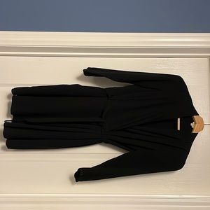 ARITZIA WILFRED Japanese Crepe Wrap Dress (black) - size 2